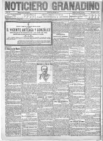 'Noticiero Granadino' - Año VII Número 2160  - 1910 Julio 07