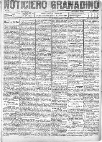 'Noticiero Granadino' - Año VII Número 2170  - 1910 Julio 17