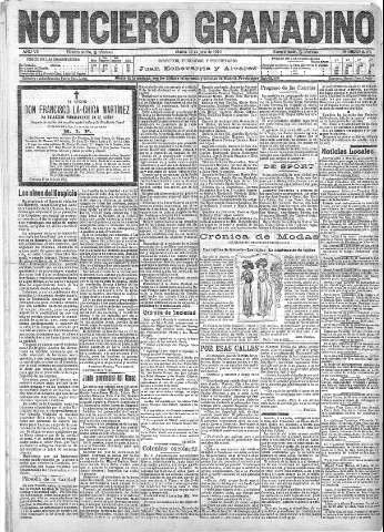 'Noticiero Granadino' - Año VII Número 2172  - 1910 Julio 19