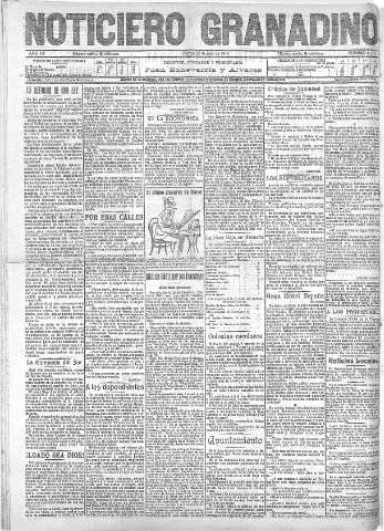 'Noticiero Granadino' - Año VII Número 2175  - 1910 Julio 22