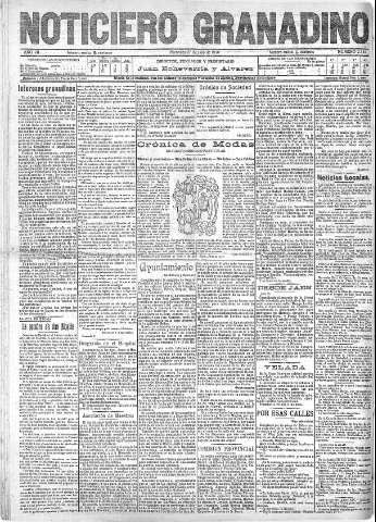 'Noticiero Granadino' - Año VII Número 2180  - 1910 Julio 27