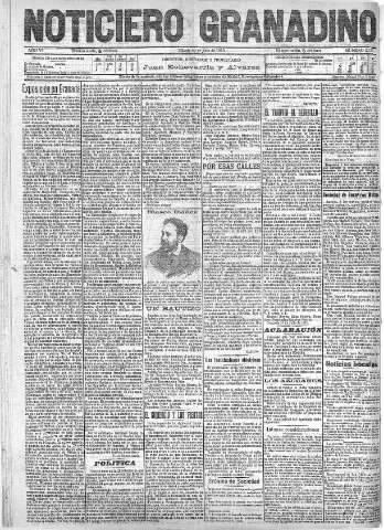 'Noticiero Granadino' - Año VII Número 2183  - 1910 Julio 30