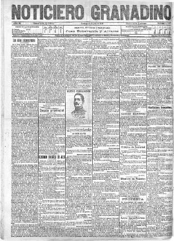 'Noticiero Granadino' - Año VII Número 2184  - 1910 Julio 31