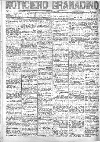 'Noticiero Granadino' - Año VII Número 2202  - 1910 Agosto 18