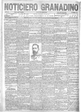'Noticiero Granadino' - Año VII Número 2203  - 1910 Agosto 19