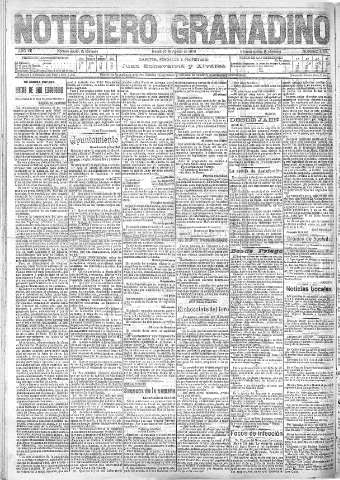 'Noticiero Granadino' - Año VII Número 2209  - 1910 Agosto 25