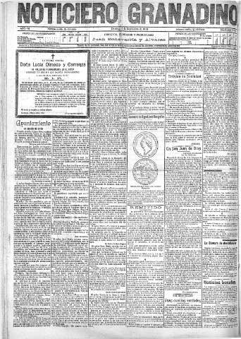 'Noticiero Granadino' - Año VII Número 2219  - 1910 Septiembre 04
