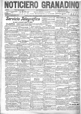 'Noticiero Granadino' - Año VII Número 2227  - 1910 Septiembre 12