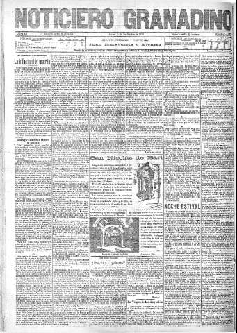 'Noticiero Granadino' - Año VII Número 2230  - 1910 Septiembre 15