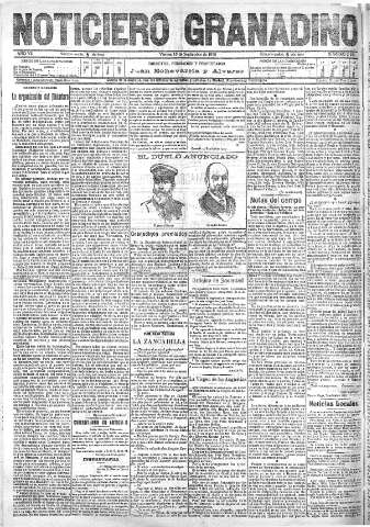 'Noticiero Granadino' - Año VII Número 2231  - 1910 Septiembre 16