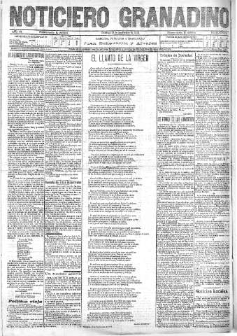 'Noticiero Granadino' - Año VII Número 2233  - 1910 Septiembre 18