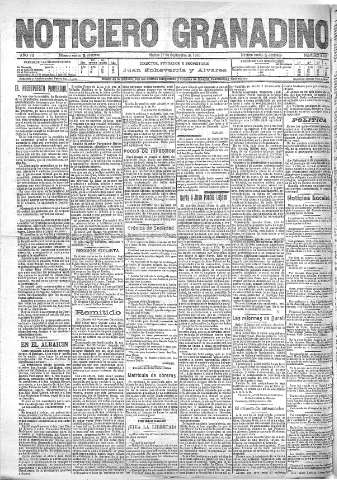 'Noticiero Granadino' - Año VII Número 2242  - 1910 Septiembre 27
