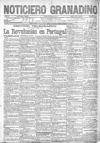 'Noticiero Granadino' - Año VII Número 2255  - 1910 Octubre 10