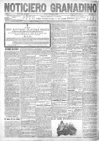 'Noticiero Granadino' - Año VII Número 2256  - 1910 Octubre 11