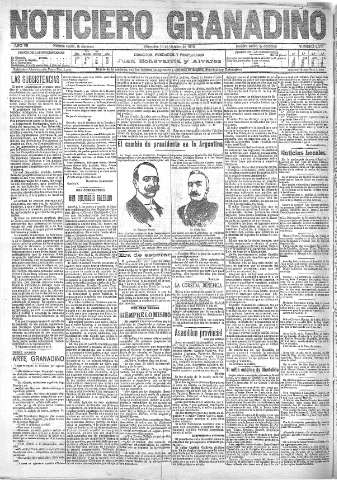 'Noticiero Granadino' - Año VII Número 2264  - 1910 Octubre 19