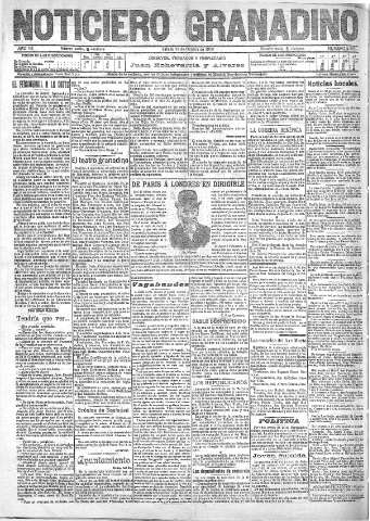 'Noticiero Granadino' - Año VII Número 2267  - 1910 Octubre 22