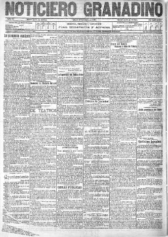 'Noticiero Granadino' - Año VII Número 2274  - 1910 Octubre 29