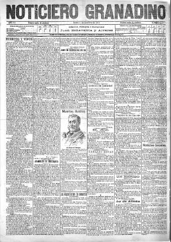 'Noticiero Granadino' - Año VII Número 2277  - 1910 Noviembre 01
