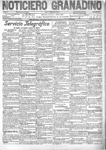 'Noticiero Granadino' - Año VII Número 2283  - 1910 Noviembre 07