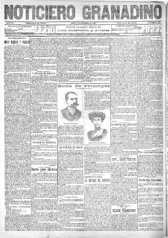 'Noticiero Granadino' - Año VII Número 2286  - 1910 Noviembre 10
