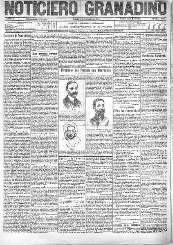 'Noticiero Granadino' - Año VII Número 2295  - 1910 Noviembre 19