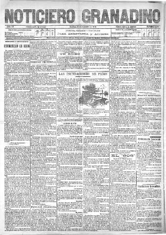 'Noticiero Granadino' - Año VII Número 2296  - 1910 Noviembre 20