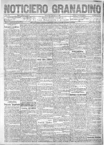 'Noticiero Granadino' - Año VII Número 2300  - 1910 Noviembre 24