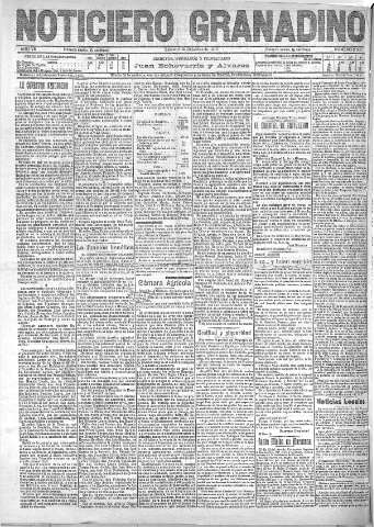 'Noticiero Granadino' - Año VII Número 2308  - 1910 Diciembre 03