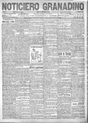 'Noticiero Granadino' - Año VII Número 2319  - 1910 Diciembre 13
