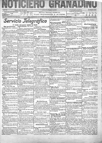 'Noticiero Granadino' - Año VII Número 2325  - 1910 Diciembre 19