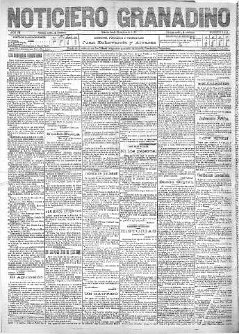 'Noticiero Granadino' - Año VII Número 2330  - 1910 Diciembre 24