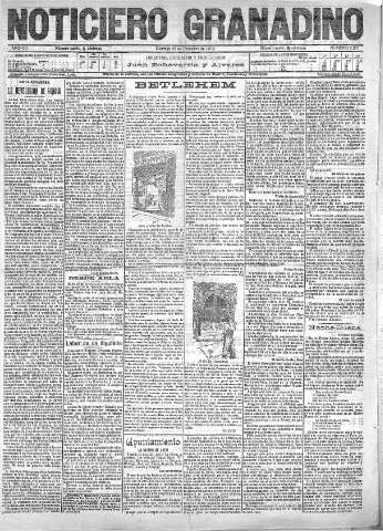 'Noticiero Granadino' - Año VII Número 2331  - 1910 Diciembre 25