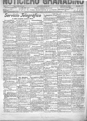 'Noticiero Granadino' - Año VII Número 2332  - 1910 Diciembre 26