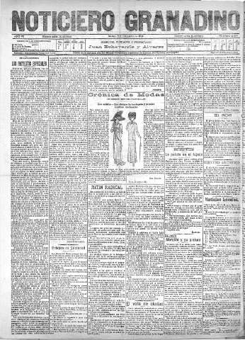 'Noticiero Granadino' - Año VII Número 2333  - 1910 Diciembre 27