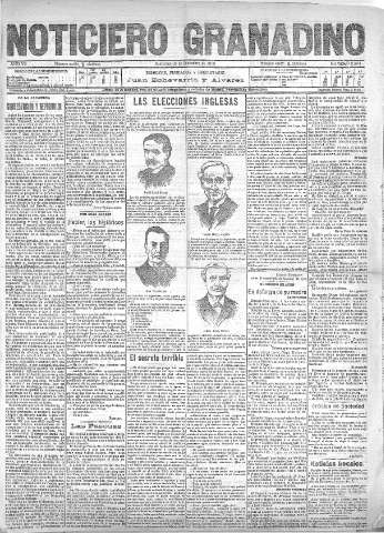 'Noticiero Granadino' - Año VII Número 2334  - 1910 Diciembre 28
