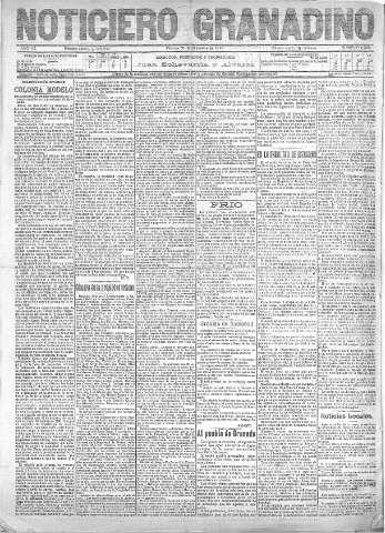 'Noticiero Granadino' - Año VII Número 2336  - 1910 Diciembre 30