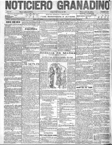 'Noticiero Granadino' - Año VIII Número 2387  - 1911 Febrero 19