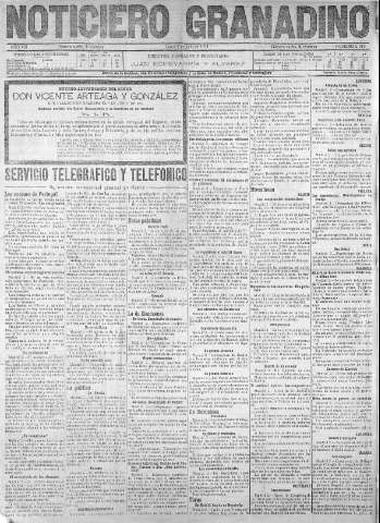 'Noticiero Granadino' - Año VIII Número 2519  - 1911 Julio 03