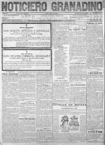 'Noticiero Granadino' - Año VIII Número 2520  - 1911 Julio 04