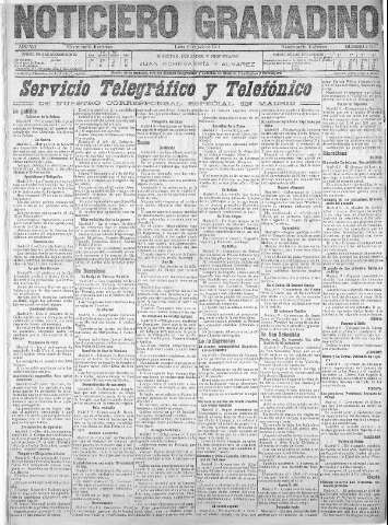 'Noticiero Granadino' - Año VIII Número 2526  - 1911 Julio 10