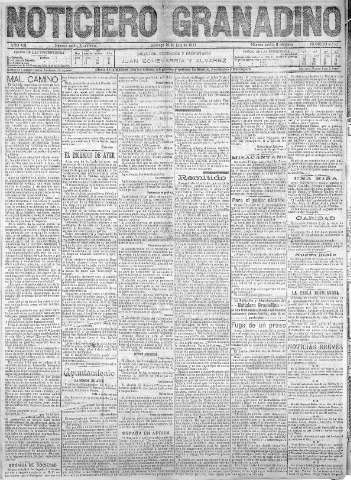 'Noticiero Granadino' - Año VIII Número 2532  - 1911 Julio 16