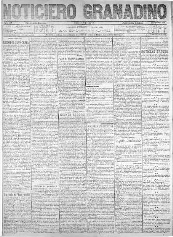 'Noticiero Granadino' - Año VIII Número 2534  - 1911 Julio 18