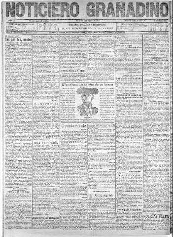 'Noticiero Granadino' - Año VIII Número 2549  - 1911 Agosto 02