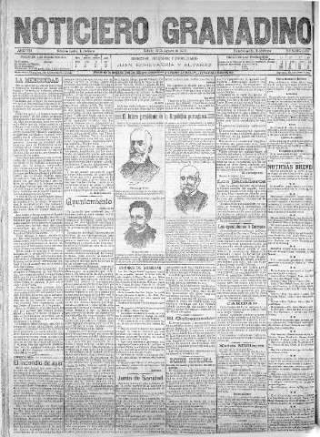 'Noticiero Granadino' - Año VIII Número 2566  - 1911 Agosto 19