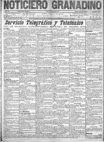 'Noticiero Granadino' - Año VIII Número 2575  - 1911 Agosto 28