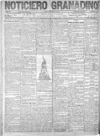 'Noticiero Granadino' - Año VIII Número 2580  - 1911 Septiembre 02