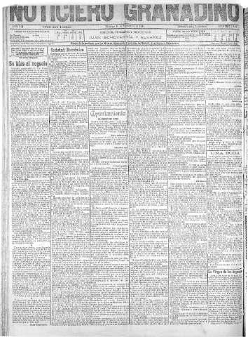 'Noticiero Granadino' - Año VIII Número 2588  - 1911 Septiembre 10