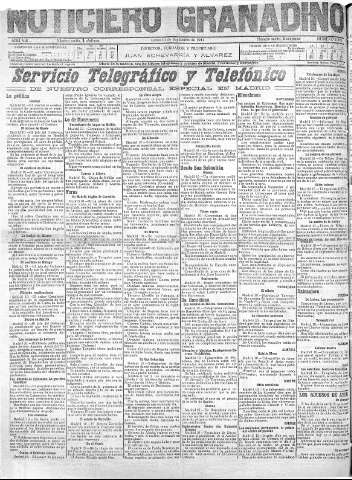 'Noticiero Granadino' - Año VIII Número 2589  - 1911 Septiembre 11