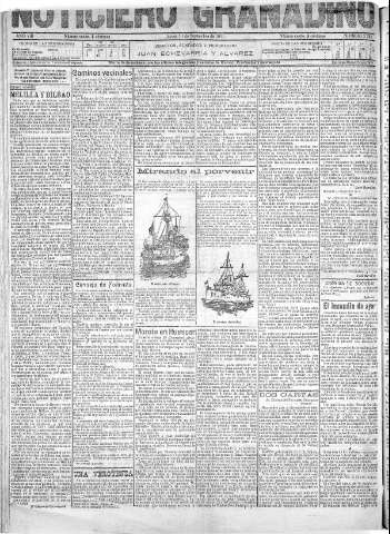 'Noticiero Granadino' - Año VIII Número 2592  - 1911 Septiembre 14