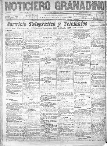 'Noticiero Granadino' - Año VIII Número 2596  - 1911 Septiembre 18